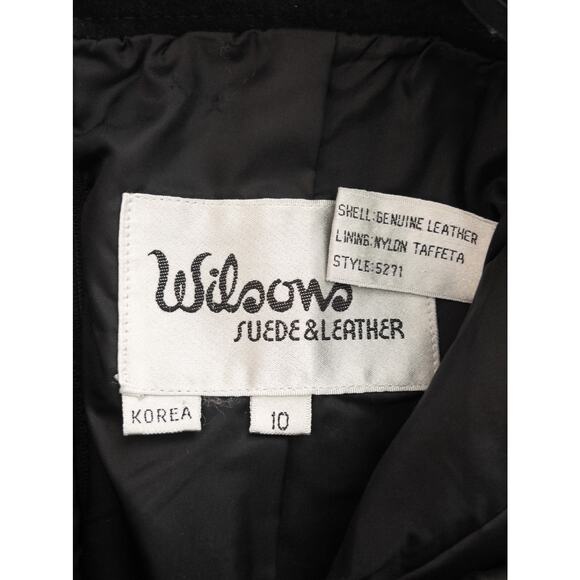 Wilsons Black Suede Leather Pencil Skirt Size 10 Vintage - Picture 8 of 8